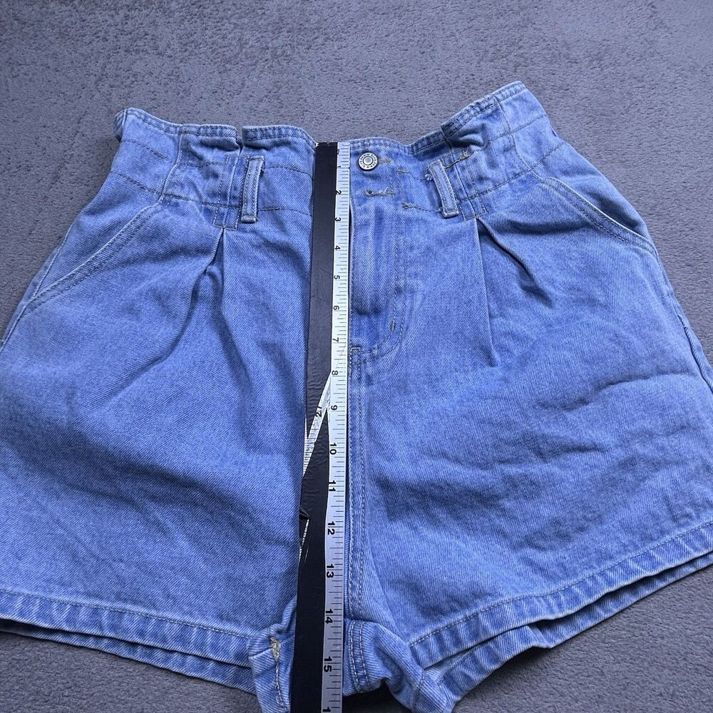 Denim Blvd Paperbag Shorts Womens L High Rise Pleated Mom Y2K - Picture 6 of 7